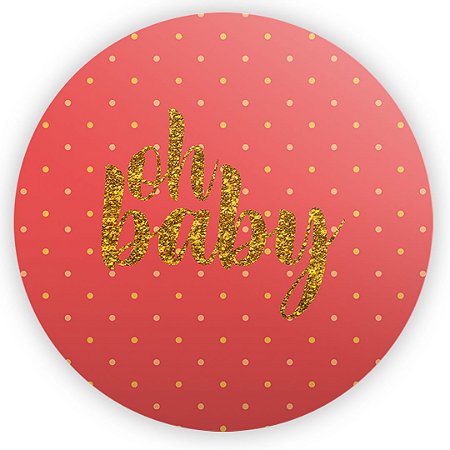 Capa Painel Redondo Sublimado - Oh Baby Vermelho