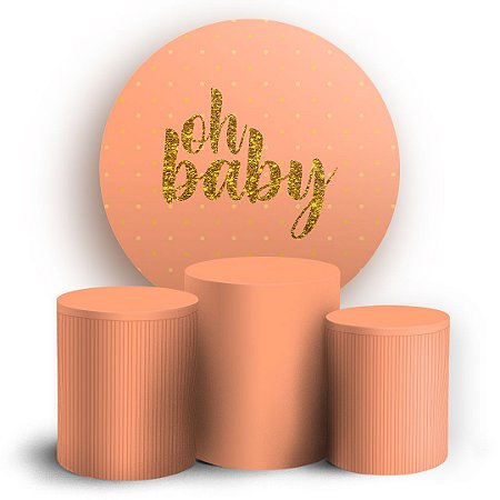 KIT Redondo e Trio - Oh Baby Laranja - Sublimado 3D