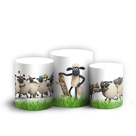 Trio Cilindro - Shaun, O Carneiro - Sublimado 3D + Elástico