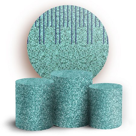 Capas Painel Redondo e Trio Cilindro Sublimado - Glitter