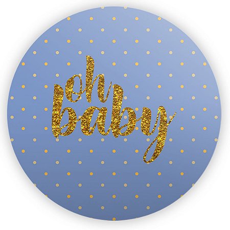 Capa Painel Redondo Sublimado - Oh Baby Azul