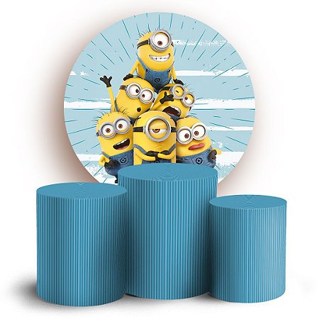 Capas Painel Redondo e Trio Cilindro Sublimado - Minions