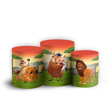 Capas Trio Cilindro Sublimado Vest Facil - Rei Leão