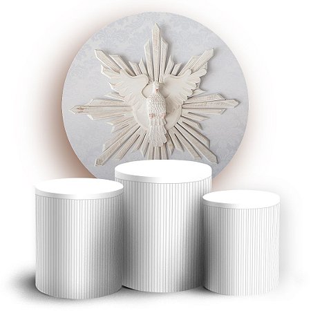 Capas Painel Redondo e Trio Cilindro Sublimado - Batizado