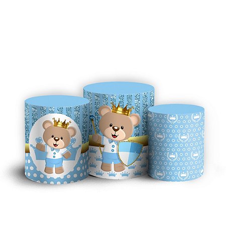 Capas Trio Cilindro Sublimado Vest Facil - Príncipe Urso