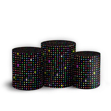 Capas Trio Cilindro Sublimado Vest Facil - Prisma Neon Glitter