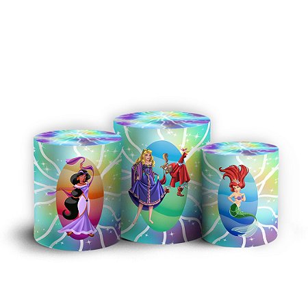 Capas Trio Cilindro Sublimado Vest Facil - Princesas da Disney