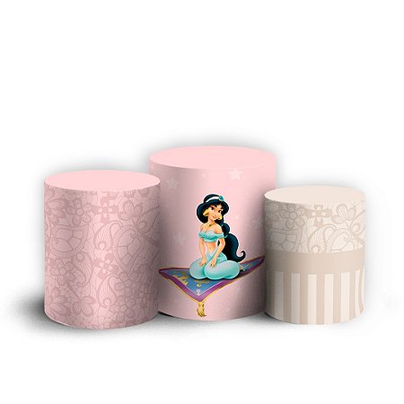 Capas Trio Cilindro Sublimado Vest Facil - Princesa Jasmine
