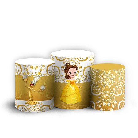 Capas Trio Cilindro Sublimado Vest Facil - Princesa Bela