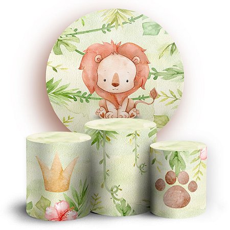 KIT Redondo e Trio - Safari Leao - Sublimado 3D