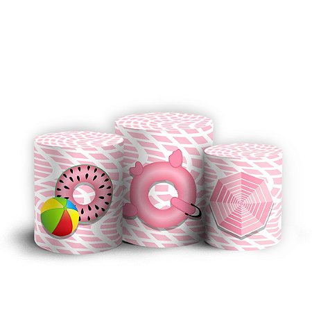 Capas Trio Cilindro Sublimado Vest Facil - Pool Party