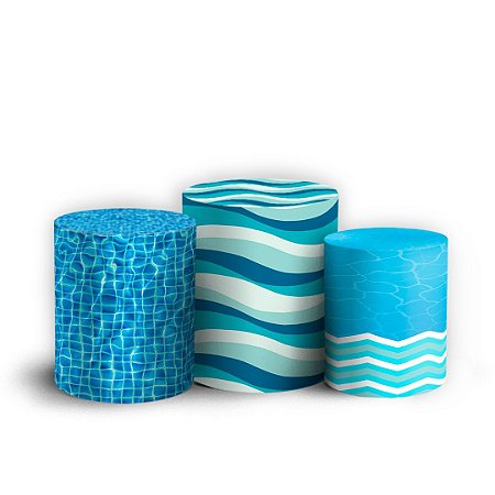 Capas Trio Cilindro Sublimado Vest Facil - Pool Party