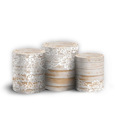 Capas Trio Cilindro Sublimado Vest Facil - Pomba Batizado