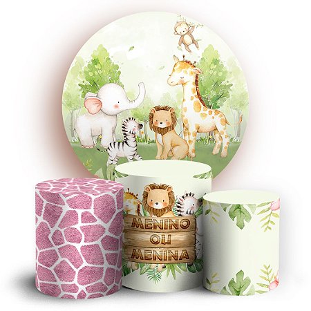 Capas Painel Redondo e Trio Cilindro Sublimado - Safari