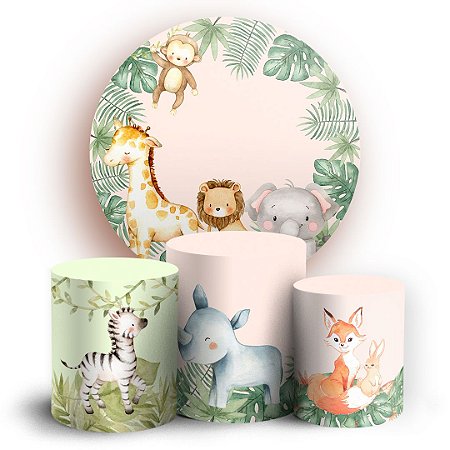 Capas Painel Redondo e Trio Cilindro Sublimado - Safari