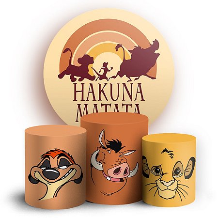 Capas Painel Redondo e Trio Cilindro Sublimado - Rei Leao