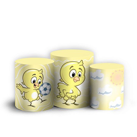 Capas Trio Cilindro Sublimado Vest Facil - Pintinho Amarelinho