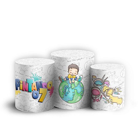 Capas Trio Cilindro Sublimado Vest Facil - Pintando o 7