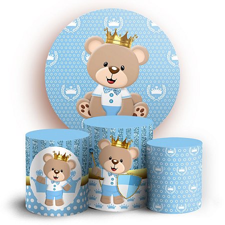 Capas Painel Redondo e Trio Cilindro Sublimado - Principe Urso