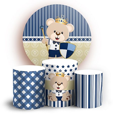 Capas Painel Redondo e Trio Cilindro Sublimado - Principe Urso