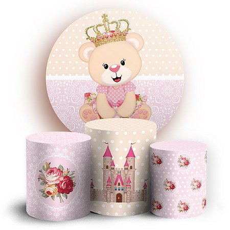 KIT Redondo e Trio - Princesa Ursinha - Sublimado 3D
