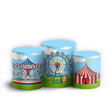 Capas Trio Cilindro Sublimado Vest Facil - Parque de Diversões