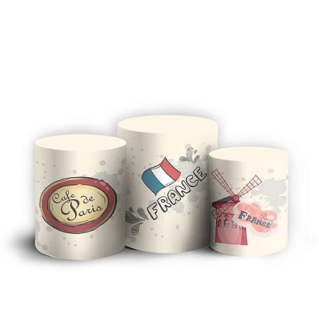 Capas Trio Cilindro Sublimado Vest Facil - Paris