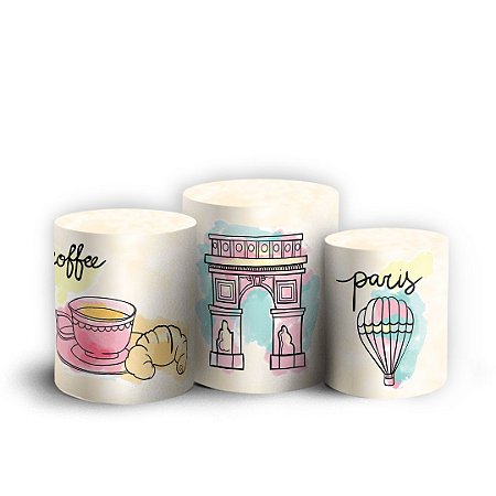 Capas Trio Cilindro Sublimado Vest Facil - Paris