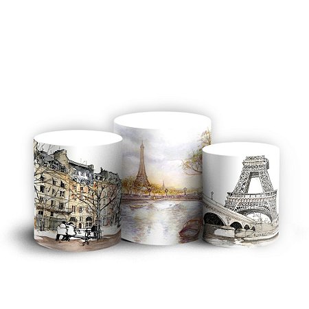 Capas Trio Cilindro Sublimado Vest Facil - Paris