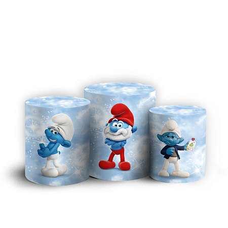 Capas Trio Cilindro Sublimado Vest Facil - Os Smurfs