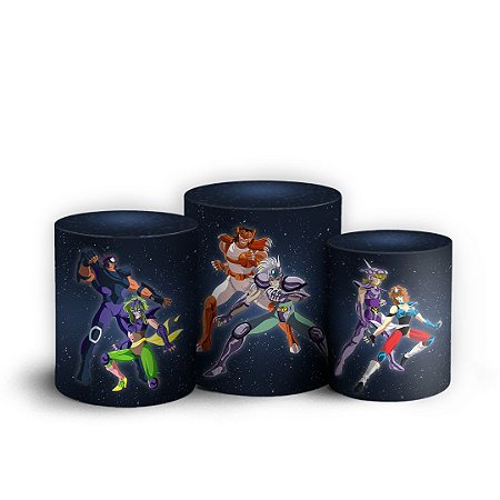 Capas Trio Cilindro Sublimado Vest Facil - Os Cavaleiros do Zodíaco