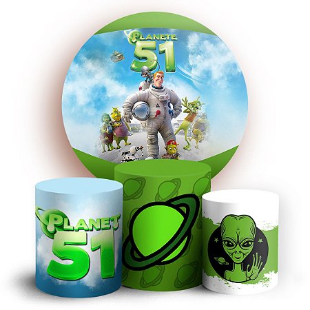 KIT Redondo e Trio - Planeta 51 - Sublimado 3D