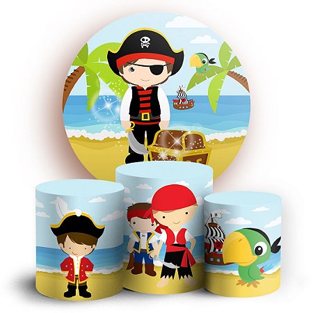 Capas Painel Redondo e Trio Cilindro Sublimado - Pirata