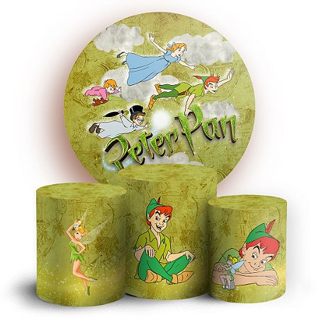 Capas Painel Redondo e Trio Cilindro Sublimado - Peter Pan