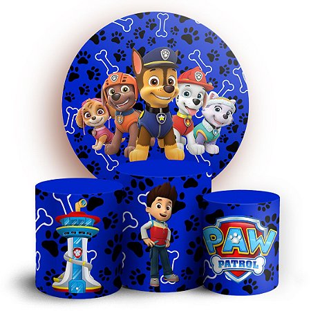 Capas Painel Redondo e Trio Cilindro Sublimado - Patrulha Canina