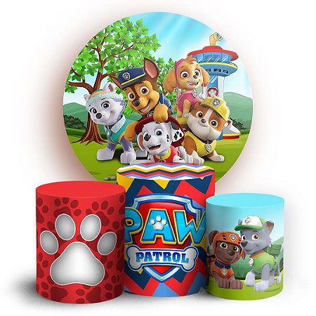 Capas Painel Redondo e Trio Cilindro Sublimado - Patrulha Canina