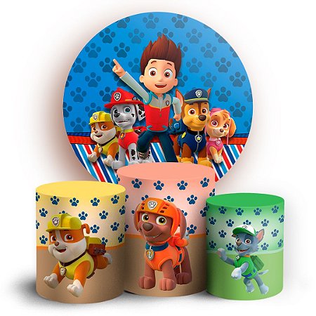 Capas Painel Redondo e Trio Cilindro Sublimado - Patrulha Canina