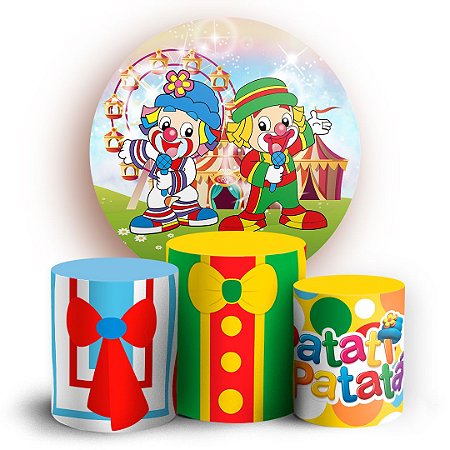 Capas Painel Redondo e Trio Cilindro Sublimado - Patati e Patata