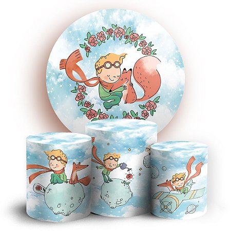 Capas Painel Redondo e Trio Cilindro Sublimado - O Pequeno Principe