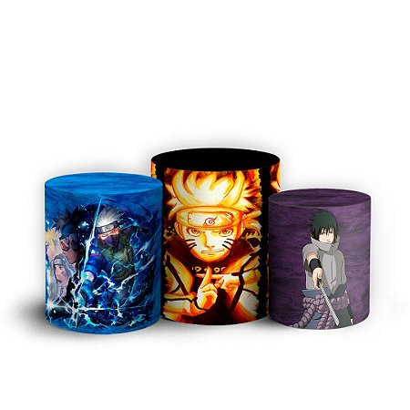 Capas Trio Cilindro Sublimado Vest Facil - Naruto