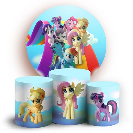 Capas Painel Redondo e Trio Cilindro Sublimado - My Little Pony