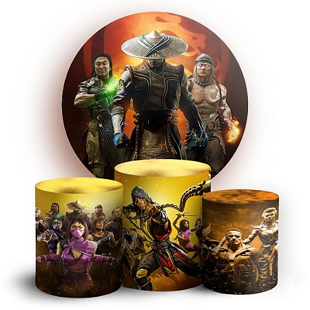 Capas Painel Redondo e Trio Cilindro Sublimado - Mortal Kombat