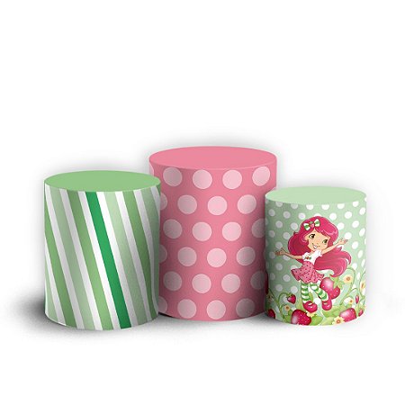 Capas Trio Cilindro Sublimado Vest Facil - Moranguinho