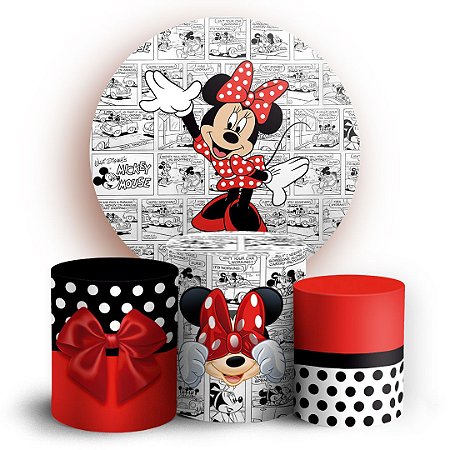 KIT Redondo e Trio - Minnie Quadrinhos - Sublimado 3D