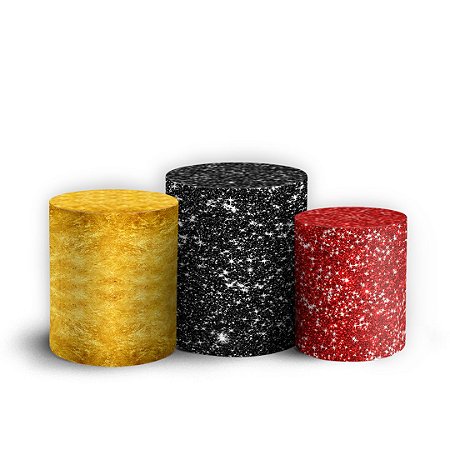 Capas Trio Cilindro Sublimado Vest Facil - Minnie Glitter