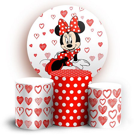 Capas Painel Redondo e Trio Cilindro Sublimado - Minnie