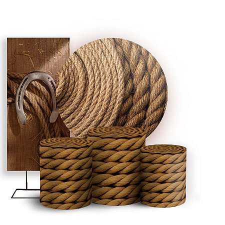 Capas Painel Redondo Trio Cilindro e Faixa Lateral Sublimado - Corda