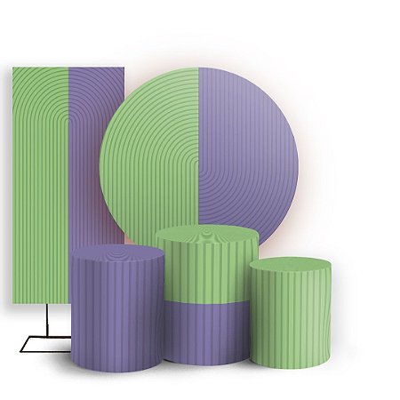 Capas Painel Redondo Trio Cilindro e Faixa Lateral Sublimado - Bohos Mesclado