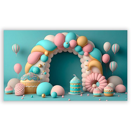 Capa Painel Retangular Sublimado - Fundo Fotografico Balao