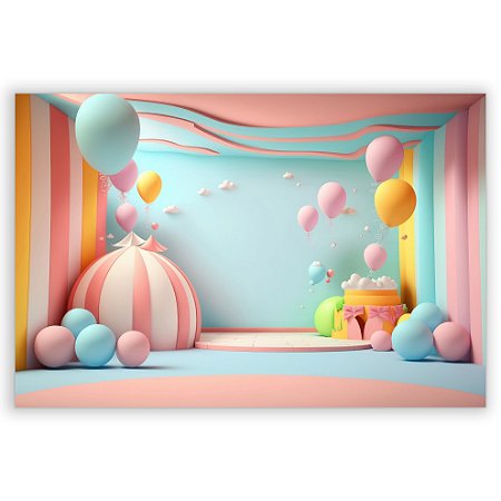 Capa Painel Retangular Sublimado - Fundo Fotografico Balao